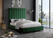 Via Velvet King Bed Green - Gate FurnitureKing Bed
