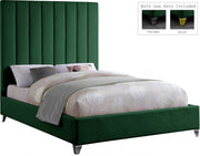 Via Velvet Queen Bed Green - Gate FurnitureQueen Bed