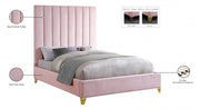 Via Velvet Queen Bed Pink - Gate FurnitureQueen Bed