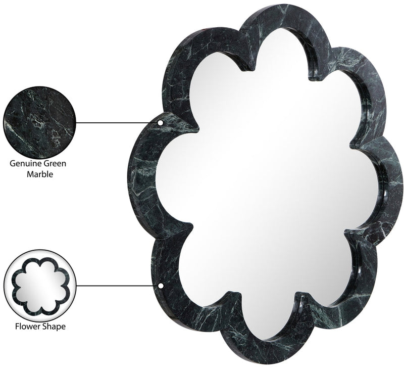 Vicenza Genuine Marble Frame Mirror in Green - 66088Green-M