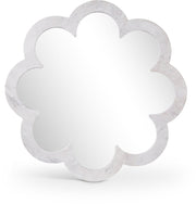 Vicenza Genuine Marble Frame Mirror in White - 66088White-M