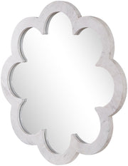 Vicenza Genuine Marble Frame Mirror in White - 66088White-M