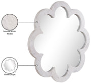 Vicenza Genuine Marble Frame Mirror in White - 66088White-M