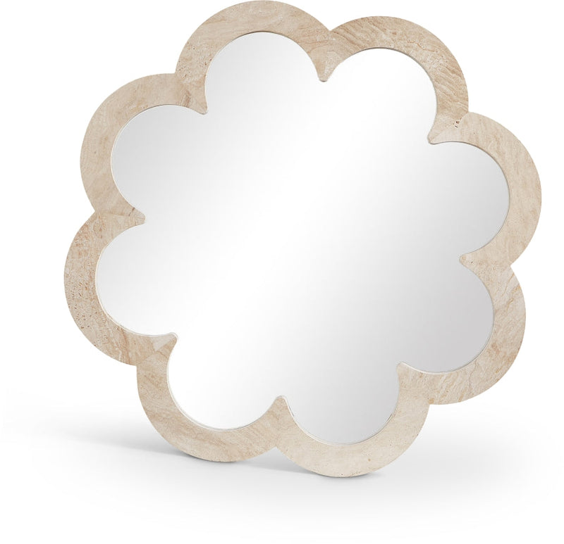 Vicenza Genuine Travertine Frame Mirror in Natural - 66089Travertine-M