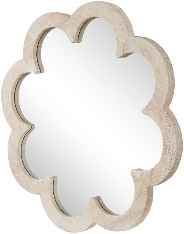 Vicenza Genuine Travertine Frame Mirror in Natural - 66089Travertine-M