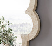 Vicenza Genuine Travertine Frame Mirror in Natural - 66089Travertine-M