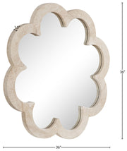 Vicenza Genuine Travertine Frame Mirror in Natural - 66089Travertine-M