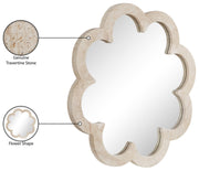 Vicenza Genuine Travertine Frame Mirror in Natural - 66089Travertine-M