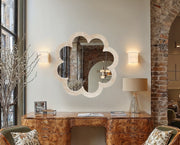 Vicenza Genuine Travertine Frame Mirror in Natural - 66089Travertine-M
