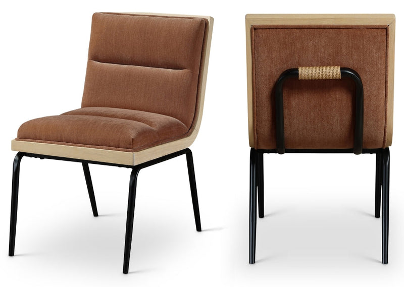 Viceroy Fabric Upholstered Dining Chair in Cognac, Set of 2 - 11098Cognac-C