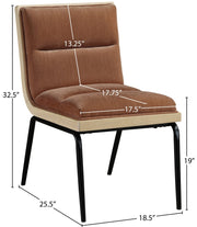 Viceroy Fabric Upholstered Dining Chair in Cognac, Set of 2 - 11098Cognac-C