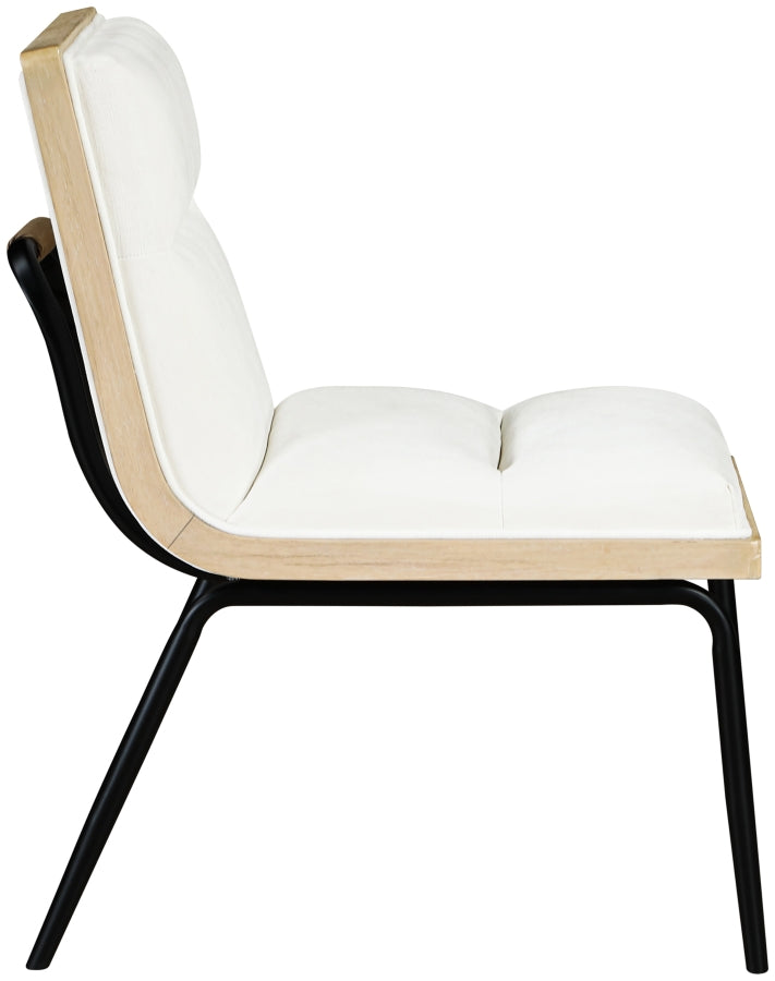 Viceroy Fabric Upholstered Dining Chair in Cream, Set of 2 - 11098Cream-C