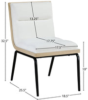 Viceroy Fabric Upholstered Dining Chair in Cream, Set of 2 - 11098Cream-C