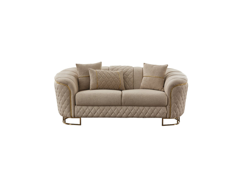 Victoria 3-pieces (Sofa & Loveseat & Chair) Livingroom Set Cream in Cream - 101-VIC-GIR03-321