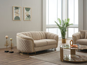 Victoria 3-pieces (Sofa & Loveseat & Chair) Livingroom Set Cream in Cream - 101-VIC-GIR03-321