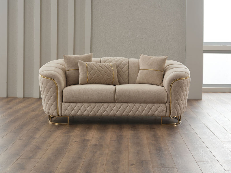 Victoria 3-pieces (Sofa & Loveseat & Chair) Livingroom Set Cream in Cream - 101-VIC-GIR03-321