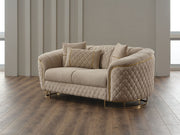 Victoria 3-pieces (Sofa & Loveseat & Chair) Livingroom Set Cream in Cream - 101-VIC-GIR03-321