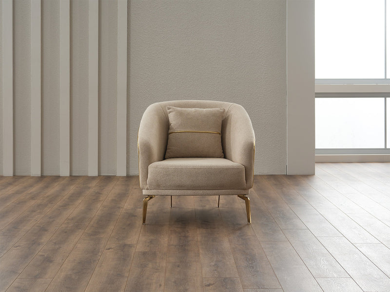 Victoria 3-pieces (Sofa & Loveseat & Chair) Livingroom Set Cream in Cream - 101-VIC-GIR03-321