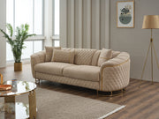 Victoria 3-pieces (Sofa & Loveseat & Chair) Livingroom Set Cream in Cream - 101-VIC-GIR03-321