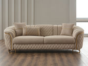 Victoria 3-pieces (Sofa & Loveseat & Chair) Livingroom Set Cream in Cream - 101-VIC-GIR03-321