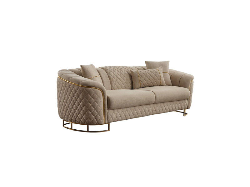 Victoria 3-pieces (Sofa & Loveseat & Chair) Livingroom Set Cream in Cream - 101-VIC-GIR03-321