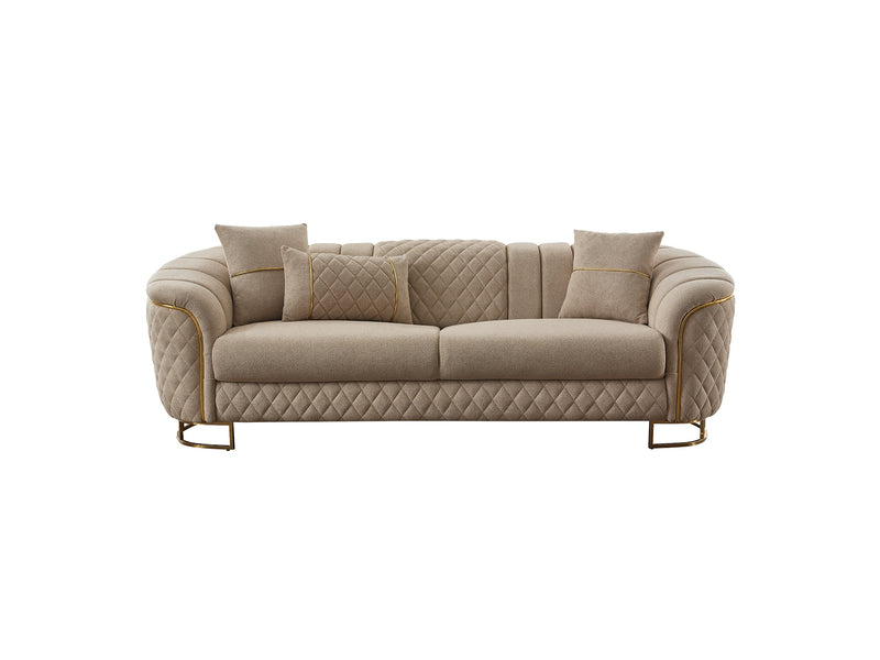 Victoria 3-pieces (Sofa & Loveseat & Chair) Livingroom Set Cream in Cream - 101-VIC-GIR03-321