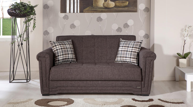Victoria Love Seat Slpr (Andre Dark Brown) 3 Pieces - Gate FurnitureLoveseat