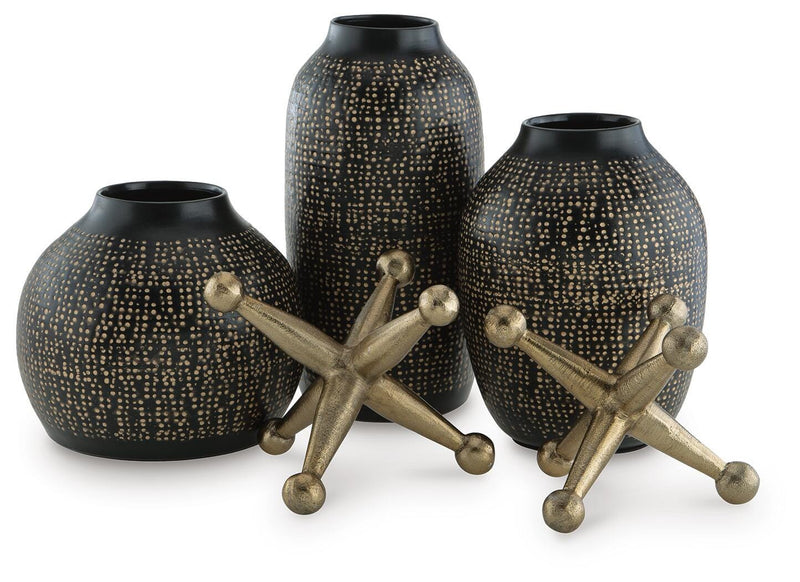 Vinburn Black/Gold Finish Accessory Set (Set of 5) - A2C00212