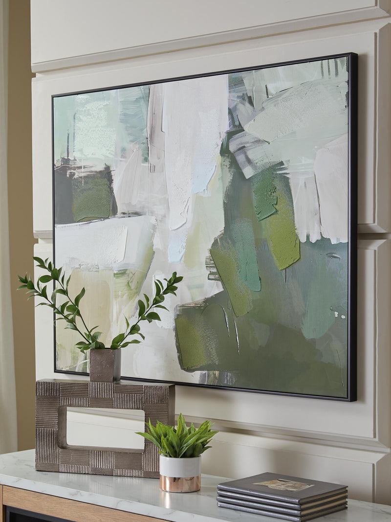 Vinick Green/Gray/White Wall Art - A8000459