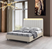 Viola Cream High Gloss Lacquer 4 pc Queen Bedroom Set - VIOLABEDROOM-4PCQ