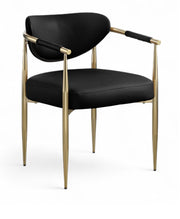 Virella Vegan Leather Upholstered Dining Chair in Black, Set of 2 - 817Black-C