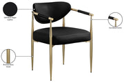 Virella Vegan Leather Upholstered Dining Chair in Black, Set of 2 - 817Black-C