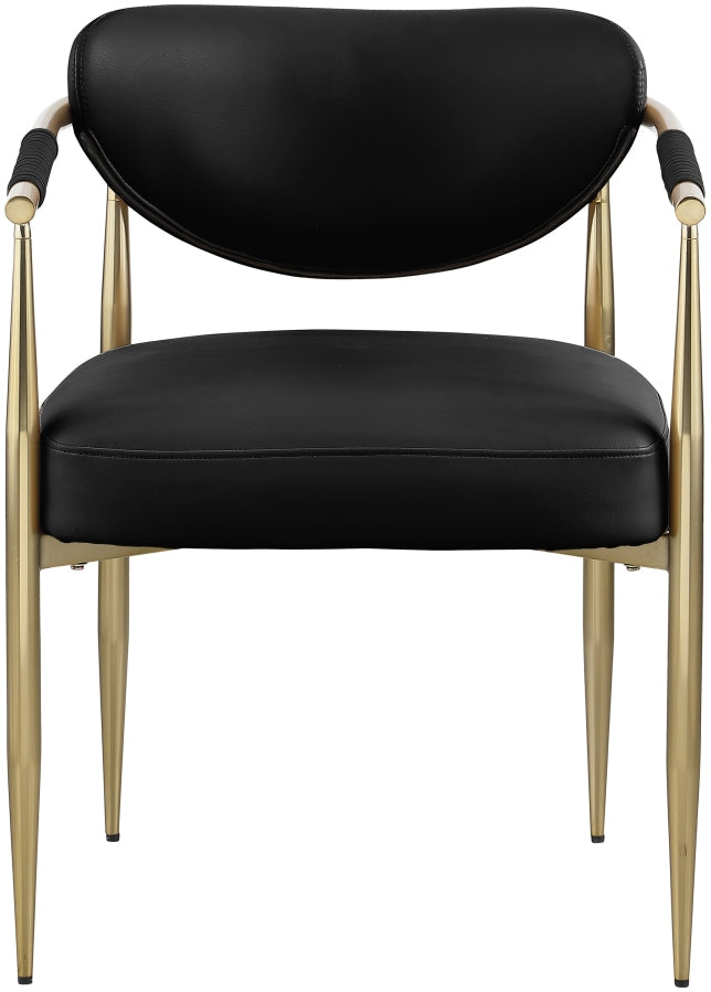 Virella Vegan Leather Upholstered Dining Chair in Black, Set of 2 - 817Black-C