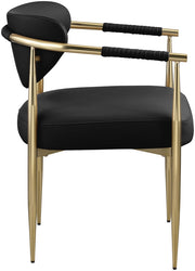 Virella Vegan Leather Upholstered Dining Chair in Black, Set of 2 - 817Black-C