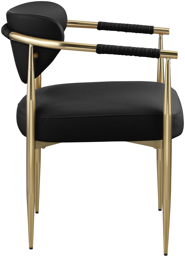 Virella Vegan Leather Upholstered Dining Chair in Black, Set of 2 - 817Black-C