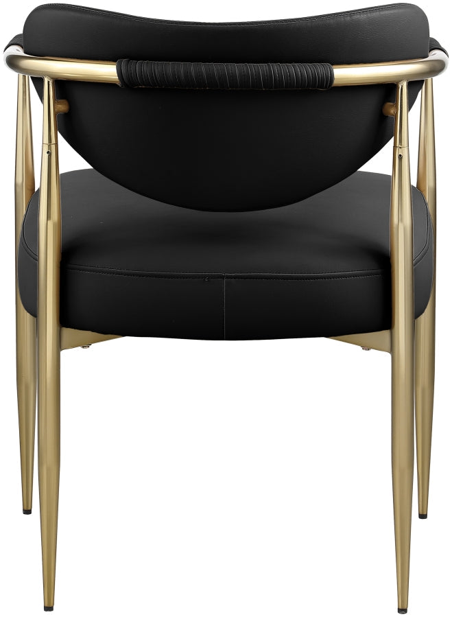 Virella Vegan Leather Upholstered Dining Chair in Black, Set of 2 - 817Black-C