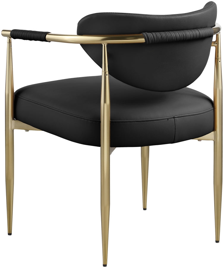 Virella Vegan Leather Upholstered Dining Chair in Black, Set of 2 - 817Black-C