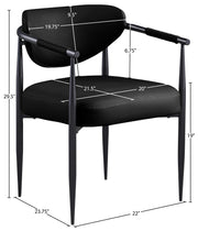 Virella Vegan Leather Upholstered Dining Chair in Black, Set of 2 - 829Black-C