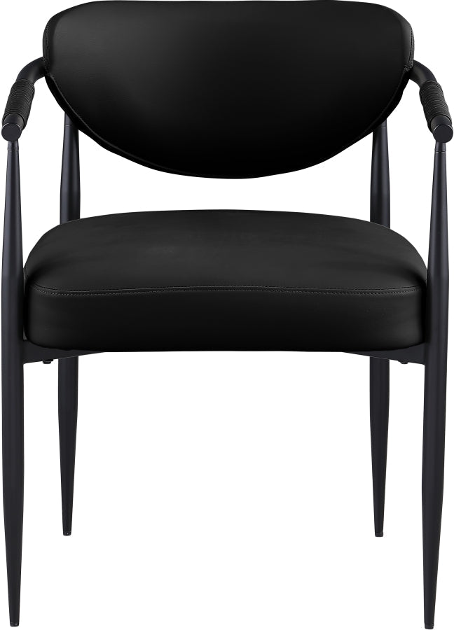 Virella Vegan Leather Upholstered Dining Chair in Black, Set of 2 - 829Black-C