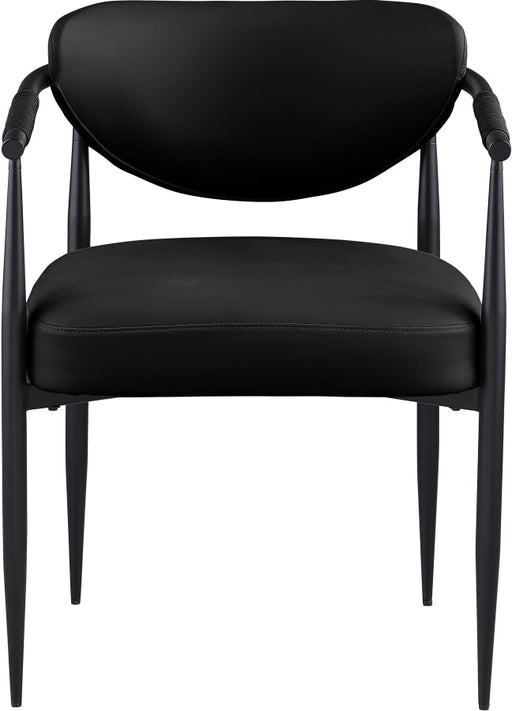 Virella Vegan Leather Upholstered Dining Chair in Black, Set of 2 - 829Black-C