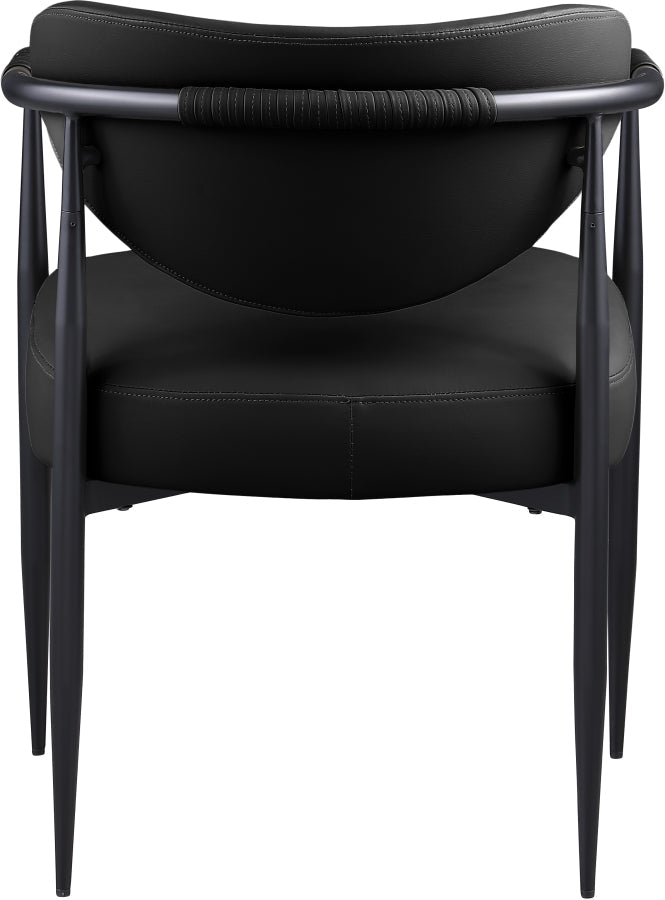Virella Vegan Leather Upholstered Dining Chair in Black, Set of 2 - 829Black-C