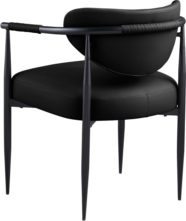 Virella Vegan Leather Upholstered Dining Chair in Black, Set of 2 - 829Black-C