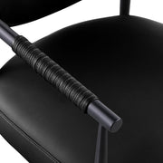 Virella Vegan Leather Upholstered Dining Chair in Black, Set of 2 - 829Black-C