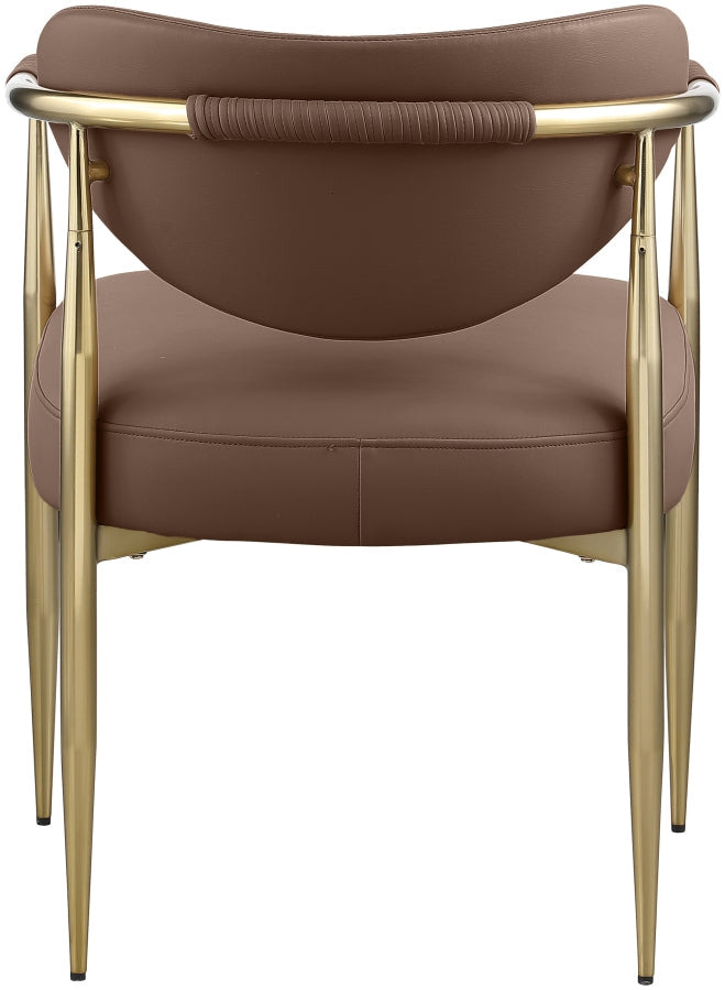 Virella Vegan Leather Upholstered Dining Chair in Brown, Set of 2 - 817Brown-C