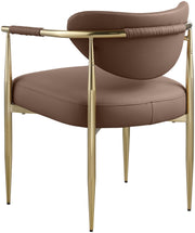Virella Vegan Leather Upholstered Dining Chair in Brown, Set of 2 - 817Brown-C