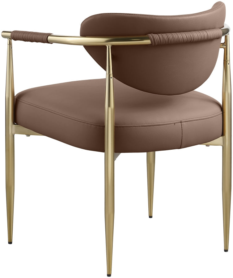 Virella Vegan Leather Upholstered Dining Chair in Brown, Set of 2 - 817Brown-C