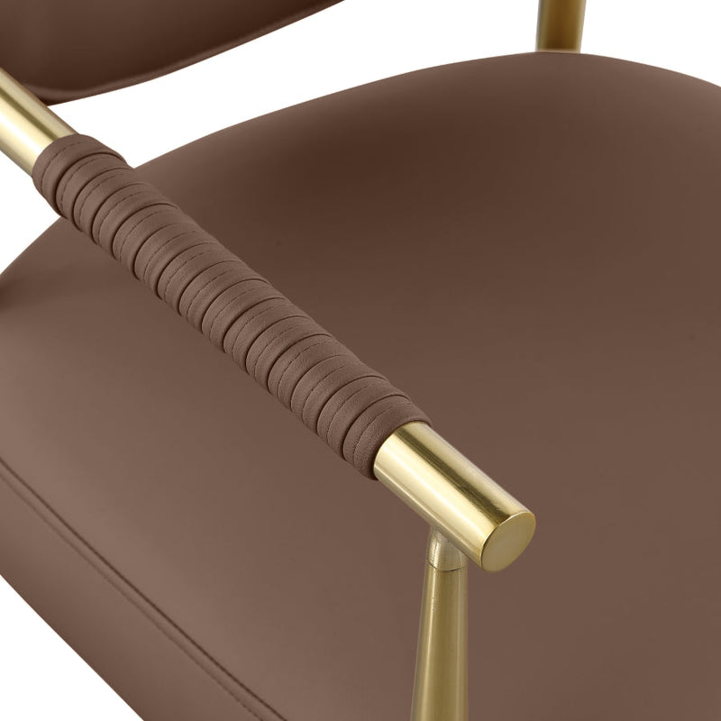 Virella Vegan Leather Upholstered Dining Chair in Brown, Set of 2 - 817Brown-C