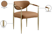 Virella Vegan Leather Upholstered Dining Chair in Cognac, Set of 2 - 817Cognac-C