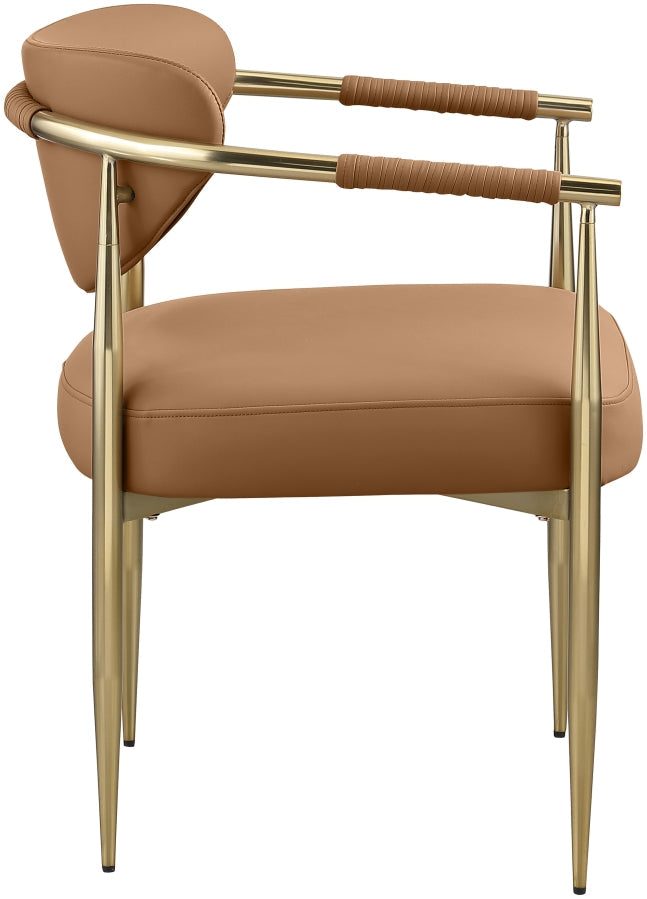 Virella Vegan Leather Upholstered Dining Chair in Cognac, Set of 2 - 817Cognac-C