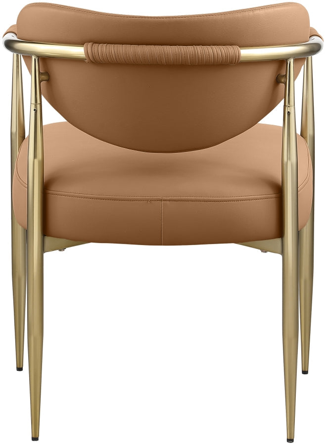 Virella Vegan Leather Upholstered Dining Chair in Cognac, Set of 2 - 817Cognac-C